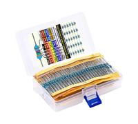 Kit de résistances 1/4 W, assortiment de 600 résistances fixes à film métallique, ensemble de résistances communes avec plusieurs valeurs, assortiment de résistances électriques pour homme et femme