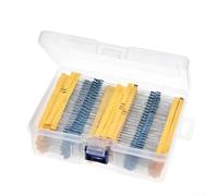 Kit de résistances, 130 types 1/4 W, film métallique 1Ω-3 MΩ, assortiment de 2600 résistances pour projets de réparation de circuits imprimés électroniques (boîte)