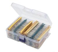Kit de résistances à film métallique 1/4 W ± 1 % 130 valeurs 1 Ω à 3 MΩ 2600 pièces composants électroniques Kit pour Breadboard DIY Circuits Réparation Projets Hobby Boîte transparente (boîte)