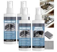 Kit de restaurateur et de nano scellant de nettoyant d'évier en composite et en acier inoxydable, scellant dissolvant de taches d'eau dure de calcaire, ensemble de nettoyant d'évier de cuisine (2kit)