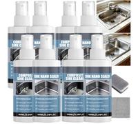 Kit de restaurateur et de nano scellant de nettoyant d'évier en composite et en acier inoxydable, scellant dissolvant de taches d'eau dure de calcaire, ensemble de nettoyant d'évier de cuisine (4kit)