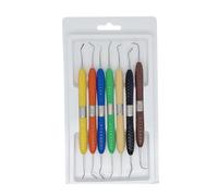 Kit de restauration esthétique en résine dentaire, compatible avec une coiffeuse en plastique à manche en silicone et un couteau à résine LM.(7PCS 1set)