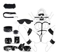 Kit de retenue de bondage sexuel BDSM, 7 pièces de retenue de bondage, kits de retenue de lit fétichiste, menottes, collier de corde, bandeau SM, jeux pour adultes pour femmes, hommes et couples