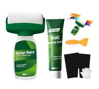 Kit de Retouche Peinture Blanc Mur 2-En-1, Enduit de Réparation Avec Rouleau IntéGré et PâTe de Rebouchement à SéChage Rapide, RéPare Rapidement Trous/Fissures/Graffitis