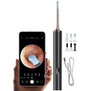 Kit De Retrait De Cérumen Avec Lumière LED, Camera Oreille Otoscope Nettoyeur D'oreilles Avec Caméra, Artefact De Compression D'acné, Ear Scoop Pour IOS Et Android(Black color)