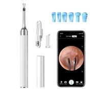Kit De Retrait De Cérumen, Caméra Auriculaire, Nettoyeur D'oreille Sans Fil HD WiFi 10MP, Nettoyeur D'oreille Avec Cure-oreille Et Pince À Épiler, Otoscope Visuel D'oreille De 3,2 Mm,White