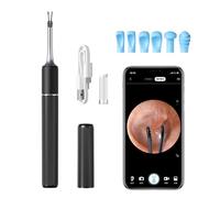 Kit De Retrait De Cérumen, Caméra Auriculaire, Nettoyeur D'oreille Sans Fil HD WiFi 10MP, Nettoyeur D'oreille Avec Cure-oreille Et Pince À Épiler, Otoscope Visuel D'oreille De 3,2 Mm,Black