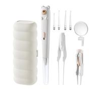 Kit de retrait de cérumen - Cuillère lumineuse de 18,3 cm et pic avec lumière | Outils de nettoyage d'oreille portables et sûrs pour hommes, femmes, garçons, filles, adolescents, maison, voyage