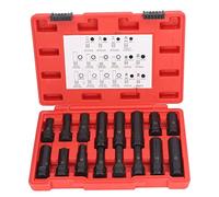 Kit de retrait de verrouillage de roue métrique SAE, jeu de clés principales d'écrou de cosse de verrouillage, outils de réparation de pneus 16 pièces