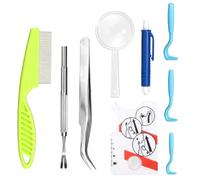 Kit de Retrait des Tiques pour Chiens et Chats, Pince à Tiques Carte Anti-tiques, Kit Complet pour Retirer Les Tiques chez Les Humains et Les Chiens (avec Boîte de Rangement)