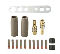 Kit de revêtement de buse de soudage 17 pièces compatible avec le spray 15AK - Comprend des embouts de 1,0 mm, des isolateurs et une clé pour un retrait amélioré des scories