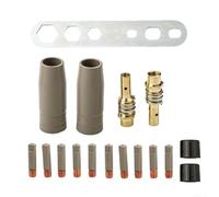 Kit de revêtement de buse de soudage sans air compatible avec 15AK contenant 17 composants dont des embouts, des embouts, des buses, des isolateurs et une clé