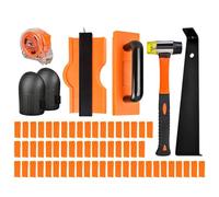 Kit de revêtement de sol stratifié et théorie des contours | Installation de plancher en bois stratifié de sol en vinyle en 45 parties avec 40 cales d'assemblage, bloc d', fer de train | Pour