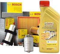 Kit de révision 4 filtres Bosch + 9 l d'huile Castrol Professional LongLife III 5W30 (F026407002, 0450906459, F026400028, 1987432422)