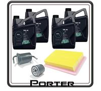 Kit de révision filtre à air, filtre à huile et huile compatible pour Piaggio Porter 1300 16 V essence jusqu'à 2009 moteur Daihatsu.