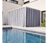 Kit de rideaux et rails pour tonnelle ZALYA Blanc Ardoise 4 x 3 m - + Hespéride