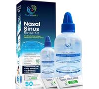 Kit de rinçage des sinus, flacon compressible, pot Neti + 50 sachets de sel, Original Plusqmed, lavage nasal, rinçage des sinus, adultes, enfants