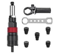 Kit De Riveteuse Électrique Sans Fil, Outils De Rivetage D'écrous, Pistolet À Riveter Portable For La Maison, Adaptateur 2,4 Mm/3,2 Mm/4 Mm/4,8 Mm/6,4 Mm