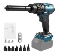 Kit de riveteuse sans fil 2 en 1 pour batterie Ma-kita 18 V Li-Ion, pour rivets 1/8", 5/32", 3/16", 3/32", outil de rivetage sans balais pour chantiers de construction, réparations automobiles et