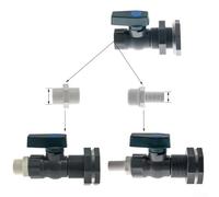 Kit de robinet de réservoir de pluie en plastique avec raccord de cloison GHT de 1,9 cm, adaptateur de tuyau d'arrosage et ruban d'étanchéité fileté - Robinet de stockage d'eau étanche pour barre de