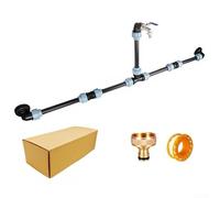 Kit de robinet surélevé pour réservoir IBC avec connecteur rapide - Robinet en alliage de zinc pour baril d'eau extérieur - Raccord de sortie réglable - Noir - 25 cm ([tétine en cuivre])