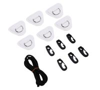 Kit de Rond en Acier Inoxydable avec Crochets de Cordon élastique, Rognes de Bateau D Tension de Cordon Réglable Gonflable pour Le Canoa de Kayak de Canot (White)