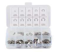 Kit de rondelles à Clip E en acier inoxydable 120, 304 pièces, Circlip d'arbre de verrouillage de retenue ouvert pour attaches matérielles M1 5 M10