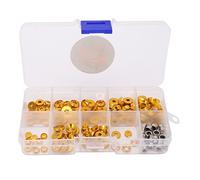 Kit de rondelles à vis RC, usinage CNC en alliage d'aluminium, rondelle plate RC, joint de culasse, écrou de rondelle à tête ronde, pièces RC légères et durables avec différentes (Or)