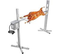 Kit de Rôtissoire Électrique, Acier Inoxydable Robuste avec Rotation Automatique 360°, Hauteur Réglable pour Cochon, Agneau, Chèvre Entiers, Barbecue, Fête de Jardin et Camping