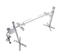Kit de Rôtissoire en Acier Inoxydable, Moteur électrique, Tige de Broche, Fourchettes à Viande, Camping Pique-nique Barbecue