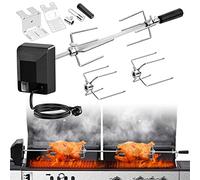 Kit de rôtissoire universel pour barbecue avec moteur électrique 220 V 4 W Kit rôtissoire en acier inoxydable avec 2 fourchettes Kit grille pour barbecue pour la plupart des grilles