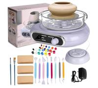 Kit de roue de poterie électrique - Mini machine de formage d'argile en céramique avec plateau tournant amovible et accessoires pour enfants et débutants