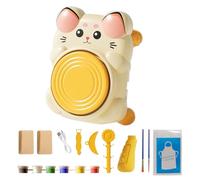 Kit de roue de poterie fait à la main - Outil de peinture interactive en argile pour débutants, filles, garçons, salle de classe, école, école à la maison, cours d'art, camp d'été en famille