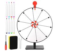 Kit de Roue de Récompense de 40cm, 10 Emplacements Base Robuste Roue de Tombola avec Support Roulette de Table pour Carnaval Salon Commercial Jeux Win Fortune (Blanc)