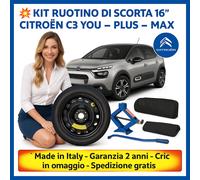 Kit De Roue De Secours 16" CITROEN C3 2024 YOU PLUS- MAX Cric Et Étui