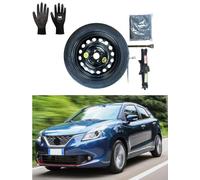 Kit de Roue de Secours 16'' compatible avec Suzuki Baleno avec Cric, Clé, Gants et Sac