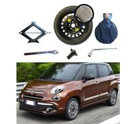 Kit de roue de secours 17" compatible avec Fiat 500X avec Cric, Clé, Vis et Sac 125/80R17