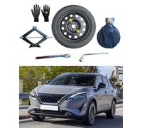 Kit de roue de secours 18" compatible avec Nissan Qashqai E-Power avec Cric, Clé, Gants et Sac