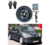 Kit de roue d'escorte 16" compatible avec Peugeot 207 avec Cric, Clé, Gants et Sac