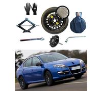 Kit de roue d'escorte 17 compatible avec Renault Laguna III/Laguna Sportour avec cric, clé, vis, gants et sac 125/80R17