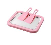 Kit de rouleau à glace pour la maison - Plaque de congélation instantanée avec 2 grattoirs - Moule à glace DIY pour sorbet au yaourt et desserts familiaux amusants (A)