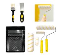 Kit de rouleau de peinture amélioré, outils de peinture maison avec plateaux de peinture, couvercles de rouleau, pinceaux et couteau à mastic pour mur, plafond, projets de peinture à la maison