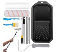 Kit de rouleau de peinture, brosse à rouleau de peinture | Kit de petit pinceau | Rouleaux de 9 pouces, ensemble de rouleaux avec support et plateau pour résultats professionnels