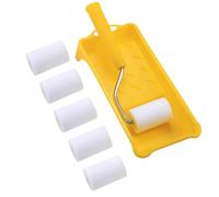 Kit de rouleau de peinture | Coupe-bordure de 5,1 cm | Ensemble de rouleaux de peinture à poils | Outil de peinture durable, réutilisable et léger avec plateau et pinceaux pour rénovation de maison