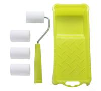 Kit de rouleau de peinture en mousse avec poignée ergonomique et plateau compact pour les espaces restreints, bordures et petites surfaces pour les tâches de peinture (D)