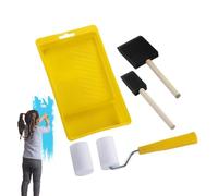 Kit de rouleau de peinture - Ensemble de rouleaux de peinture en mousse | kit de pinceaux de peinture combiné avec plateau de peinture | Petit rouleau de peinture | Petit kit de rouleau de peinture