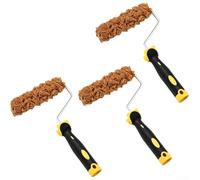 Kit de rouleau de peinture éponge texturé avec 3 rouleaux et pinceaux de 15,2 cm pour projets créatifs de texturation murale et de peinture à faire soi-même
