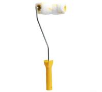 Kit de rouleau de peinture professionnel incurvé avec manche d'extension pour surfaces cylindriques et tuyaux diagonaux allant de 3,2 à 5,7 cm - Finition jaune et blanche - Pinceau de flexion