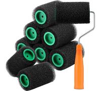 Kit de rouleaux de peinture - petit ensemble de rouleaux de peinture | Kit de peinture murale 9 pièces avec couvercles de remplacement et 1 tige d'extension, outils à main applicateur pour me