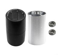 Kit de rouleaux d'entraînement en caoutchouc pour ponceuse à bande 9403 - Rouleaux avant et arrière en aluminium résistant à l'usure - Outil de ponçage de rechange - Ajustement rapide - Noir argenté